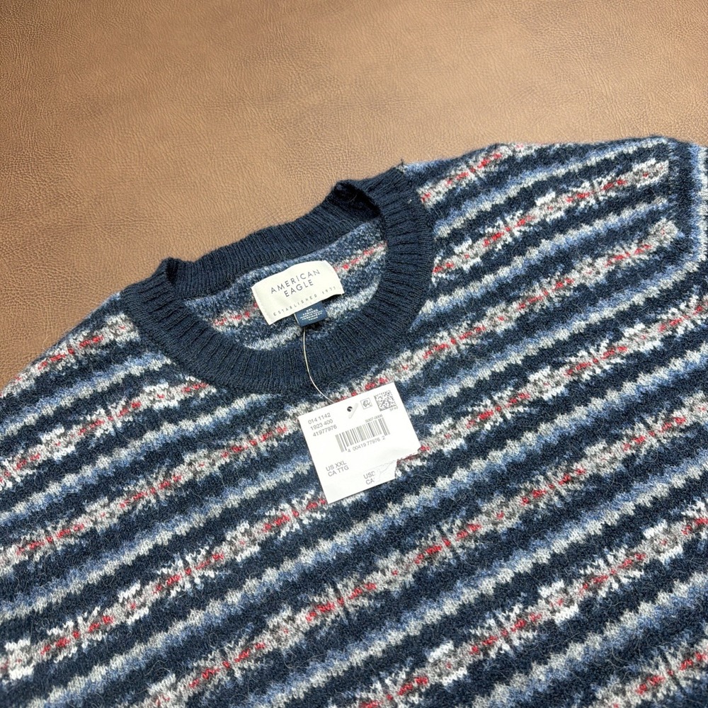 American Eagle Outfitters Men's Fair Isle Knit Pullover Sweater XXL 2XL New!